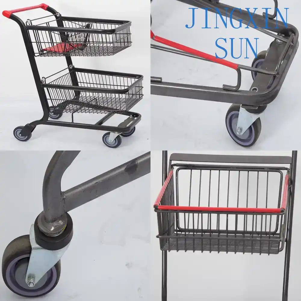 Home Improvement Handyman - 2段式トロリーカート、家庭用工具店、商業用二層式ショッピングバスケット、便利屋用品