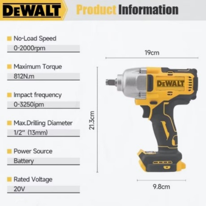DEWALT DCF892 高トルクブラシレスコードレスイン - Home Improvement Warehouse のレビューと価格