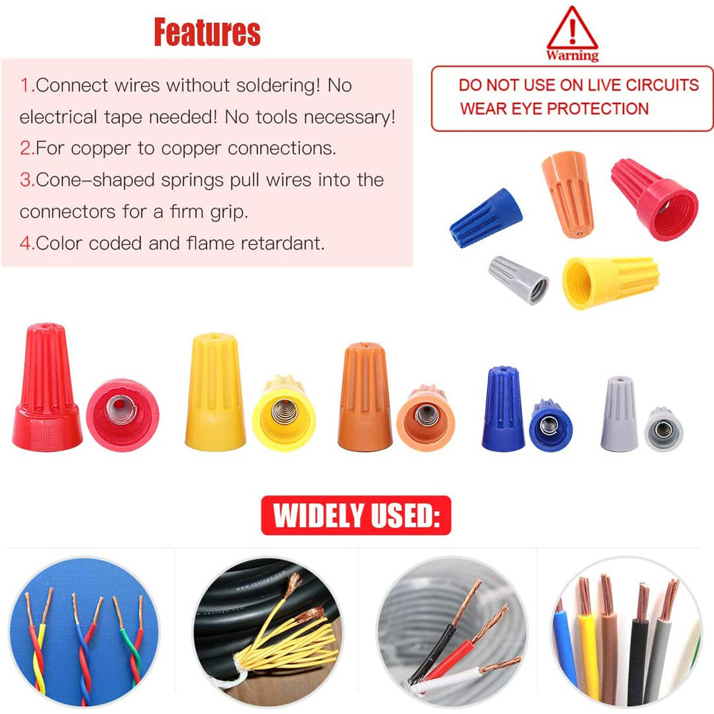 40/220個入り箱入りクイックコネクタキット、スクリューキ - Wire Connector Cap のレビューと価格